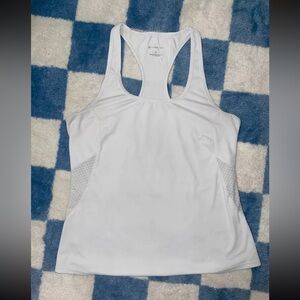Fabletics White w/ Mesh Cutouts Workout Tank Size Large